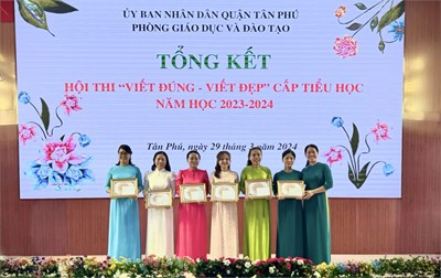Giáo viên trường tiểu học Đinh Bộ Lĩnh đạt Giải Ba Hội thi  Viết đúng viết đẹp cấp tiểu học, năm học 2023-2024 .